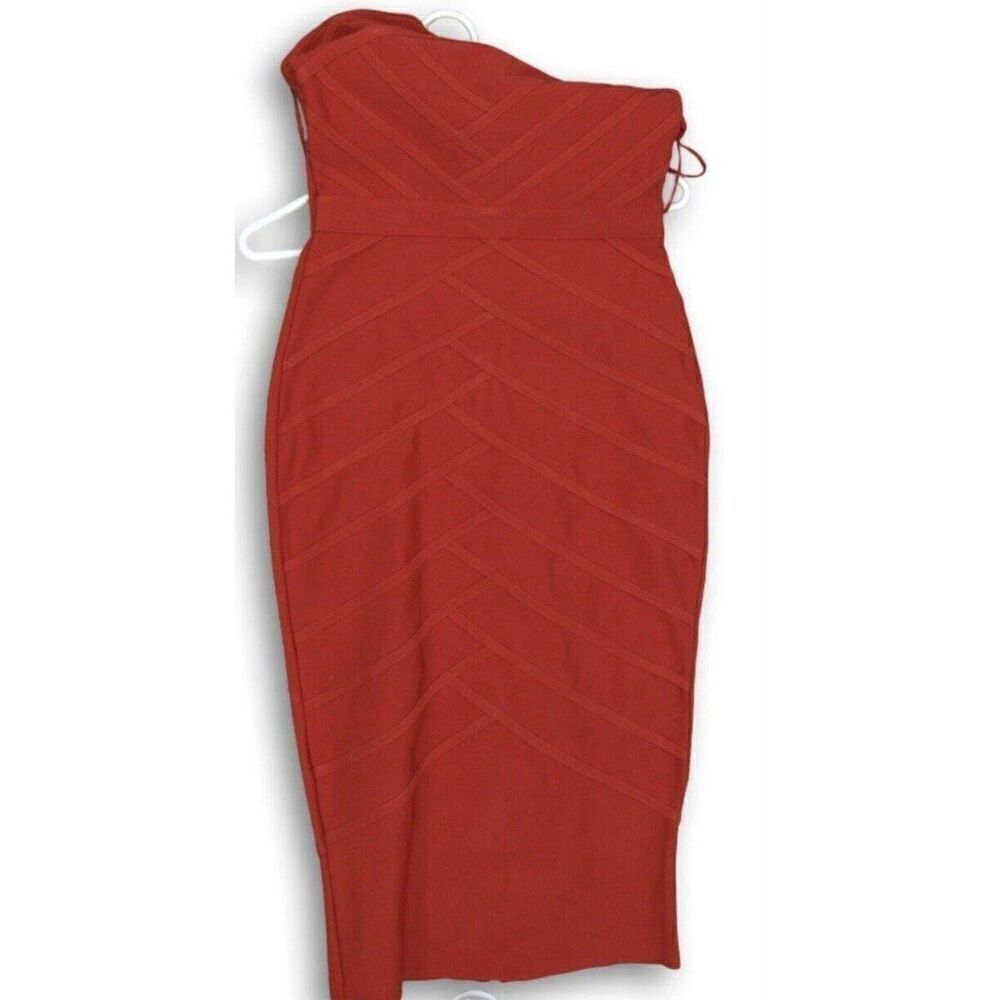 Ario Collection Red Strapless Back Zipp Bodycon Size medium